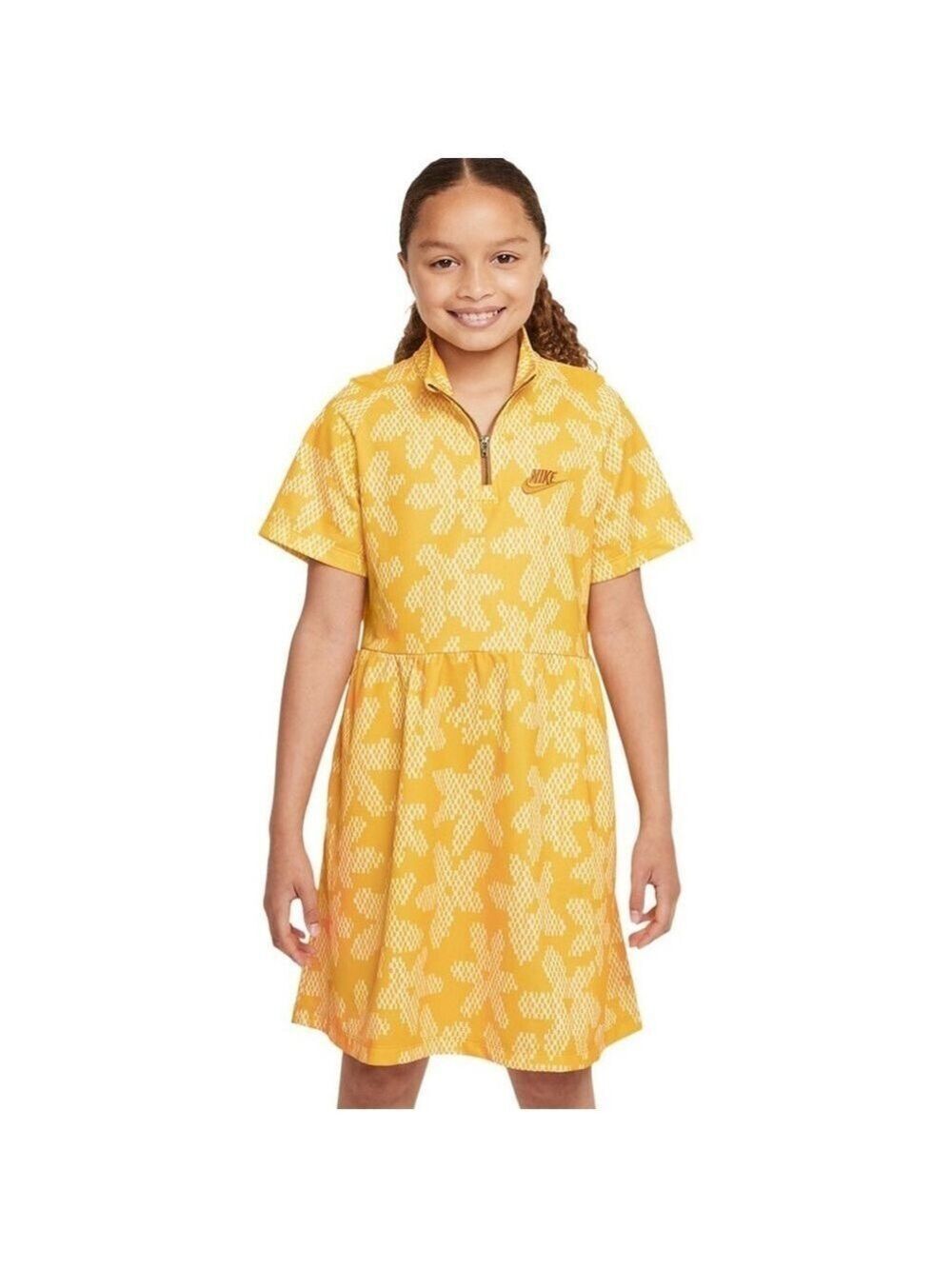Nike Girls all over print Yellow Dress - size large